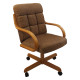 Caster Chair Company C118 Arlington Swivel Tilt Caster Arm Chair Caramel Tweed Fabric (Set of 2)