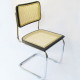 Original Marcel Breuer Cesca Cane Side Chair with Chrome Frame and Black Wood