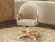 Caster Chair Company Britney Swivel Tilt Caster Arm Chair in Wheat Tweed Fabric