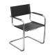 Breuer Chair Company Italia Cantilever Arm Chair Armchair in Chrome and Black Leather