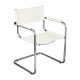 Breuer Chair Company Italia Cantilever Arm Chair Armchair in Chrome and White Leather