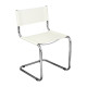 Breuer Chair Company Italia Cantilever Side Chair in Chrome and White Leather