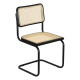 Marcel Breuer B32 Bauhaus Cesca Cane Cantilever Side Chair w/ Black-Coated Steel Frame Black Wood & Natural Cane