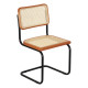 Marcel Breuer B32 Bauhaus Cesca Cane Cantilever Side Chair w/ Black-Coated Steel Frame Cherry Wood & Natural Cane