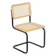 Marcel Breuer B32 Bauhaus Cesca Cane Cantilever Side Chair w/ Black-Coated Steel Frame Natural Wood & Natural Cane