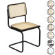 Marcel Breuer B32 Bauhaus Cesca Cane Cantilever Side Chair w/ Black-Coated Steel Frame (Various Wood Finishes & Cane Colors)