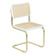 Marcel Breuer B32 Bauhaus Cesca Cane Cantilever Side Chair w/ Brass-Plated Steel Frame White Wood & Natural Cane