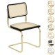 Marcel Breuer B32 Bauhaus Cesca Cane Cantilever Side Chair w/ Brass-Plated Steel Frame (Various Wood Finishes & Cane Colors)