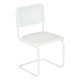 Marcel Breuer B32 Bauhaus Cesca Cane Cantilever Side Chair w/ White-Coated Steel Frame White Wood & White Cane