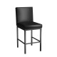 Tempo Furniture Auburn Stationary Counterstool/Barstool Flintrock Grey Powder Coat Finish & Black Polyurethane